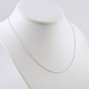 Side View Sterling Silver 18 Inch Singapore 025 Chain