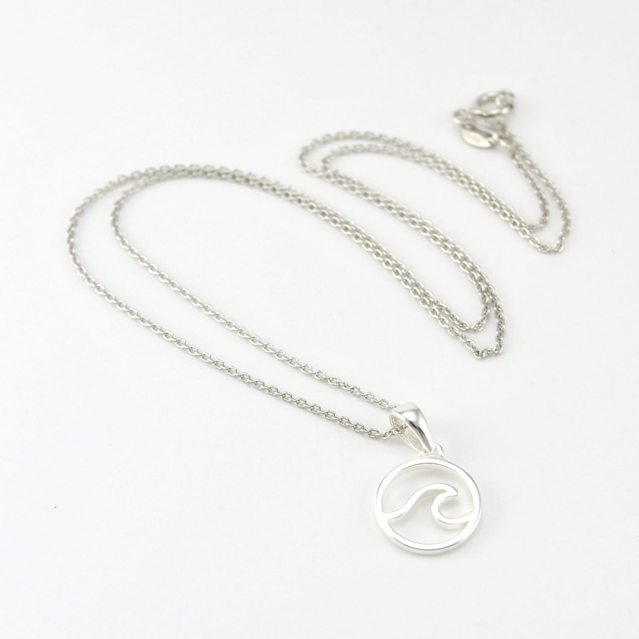 Sterling Silver Circle Wave Necklace