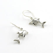 Sterling Silver Dolphin Dangle Earrings