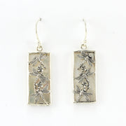 Alt View Sterling Silver Mother of Pearl Dragonfly Rectangle Earrings