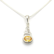 Sterling Silver Citrine 6x8mm Oval Pendant