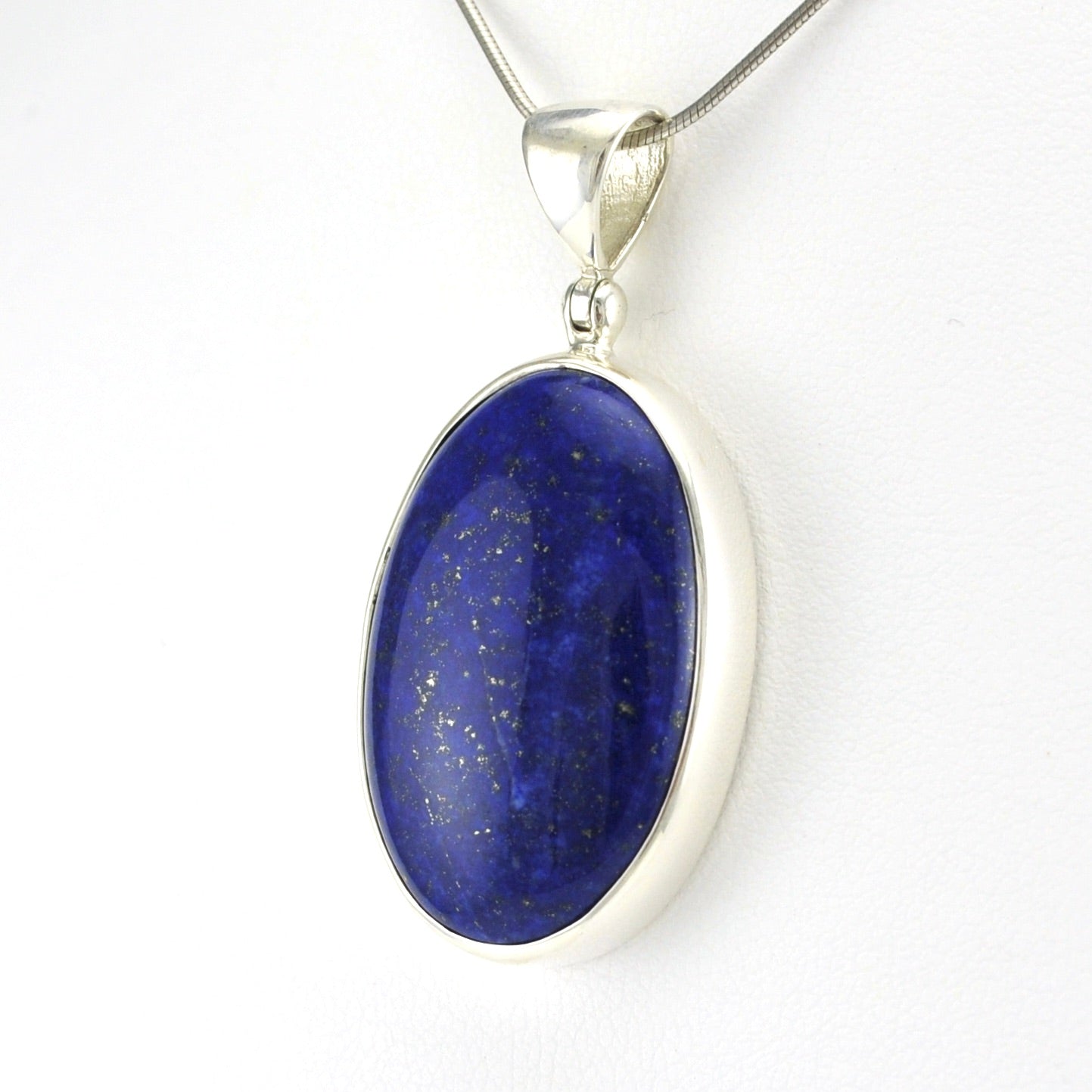 Sterling Silver Lapis 34.5ct Oval Pendant