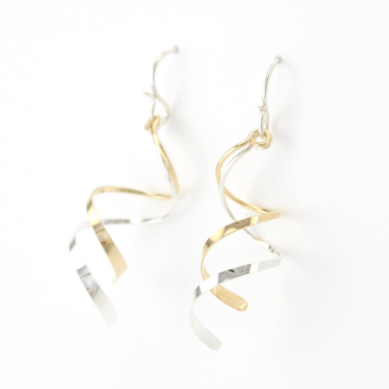 Alt View Sterling Silver Gold Fill Curl French Wire Earrings