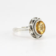 Alt View Sterling Silver Citrine 7x9mm Oval Ring