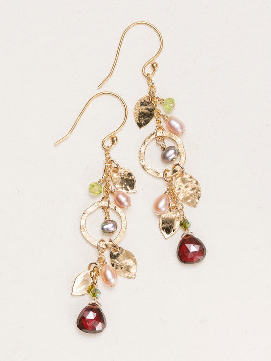 Pomegranate Fairy Garden Drop Earrings