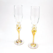 Pair of Gold Champagne Flutes
