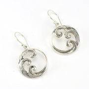 Sterling Silver Wave Dangle Earrings