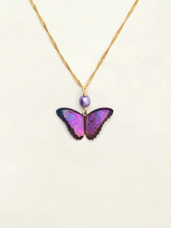 Ultra Violet Bella Butterfly Pendant Necklace