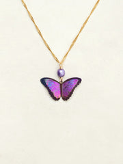 Ultra Violet Bella Butterfly Pendant Necklace