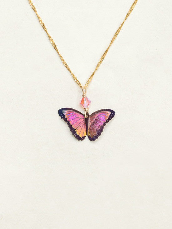 Living Coral Bella Butterfly Pendant Necklace