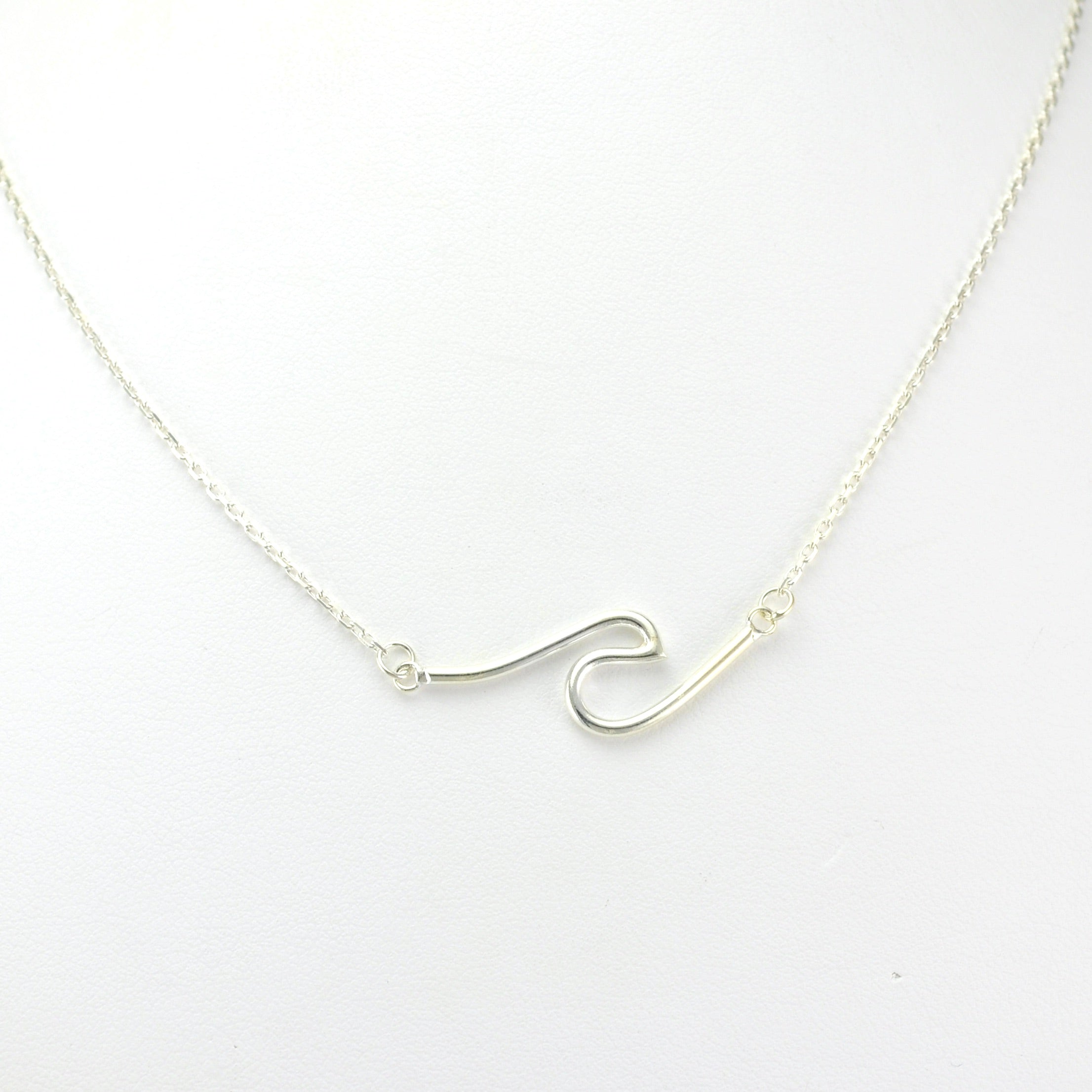 Sterling Silver Wave Pendant Necklace, North Cornwall Coast Surf Inspired  Design