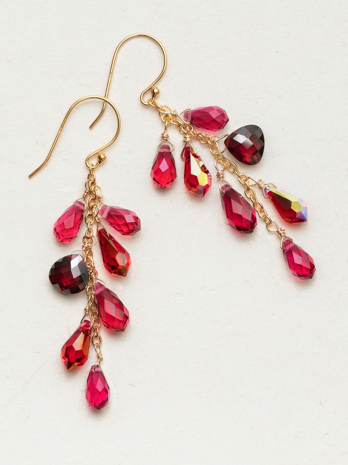 Scarlet Lorelei Cluster Earrings