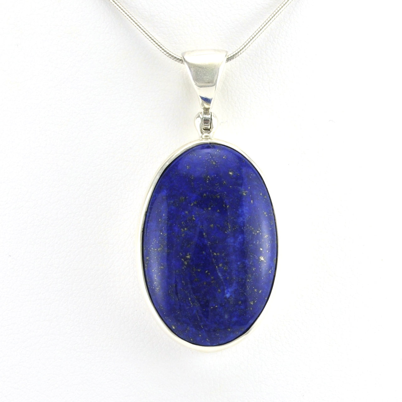 Alt View Sterling Silver Lapis 34.5ct Oval Pendant