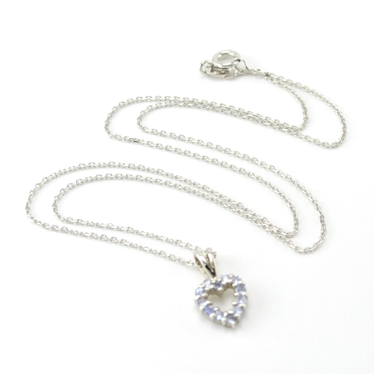 Sterling Silver Tanzanite Heart Necklace
