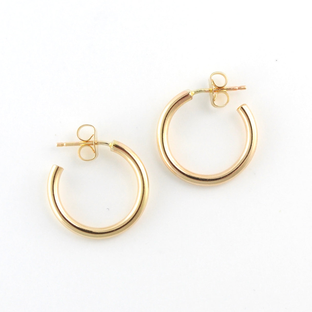 Gold Fill 2x18mm Heavy Circle Post Hoop