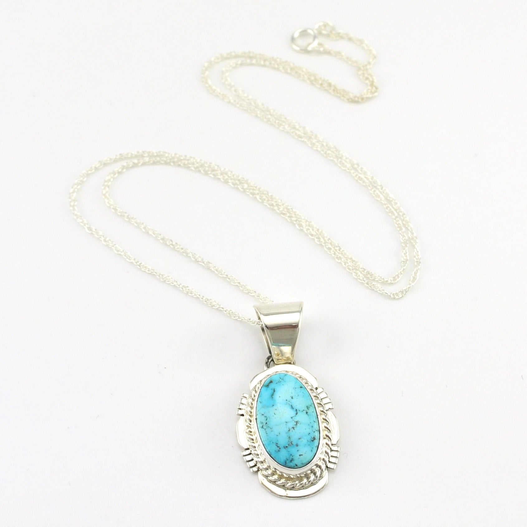 Sterling Silver Kingman Turquoise Necklace