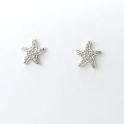 Sterling Silver Cubic Zirconia Starfish Post Earrings