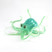 Side View Small Aqua Glass Octopus