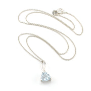 Sterling Silver Aquamarine 1.3ct Trillion Necklace