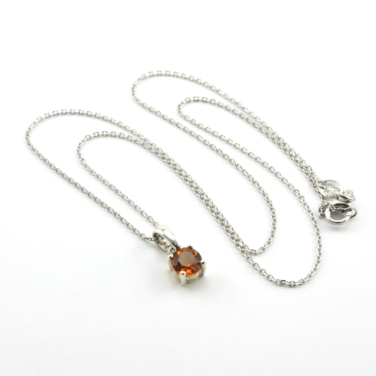 Sterling Silver Citrine 6mm Round Necklace
