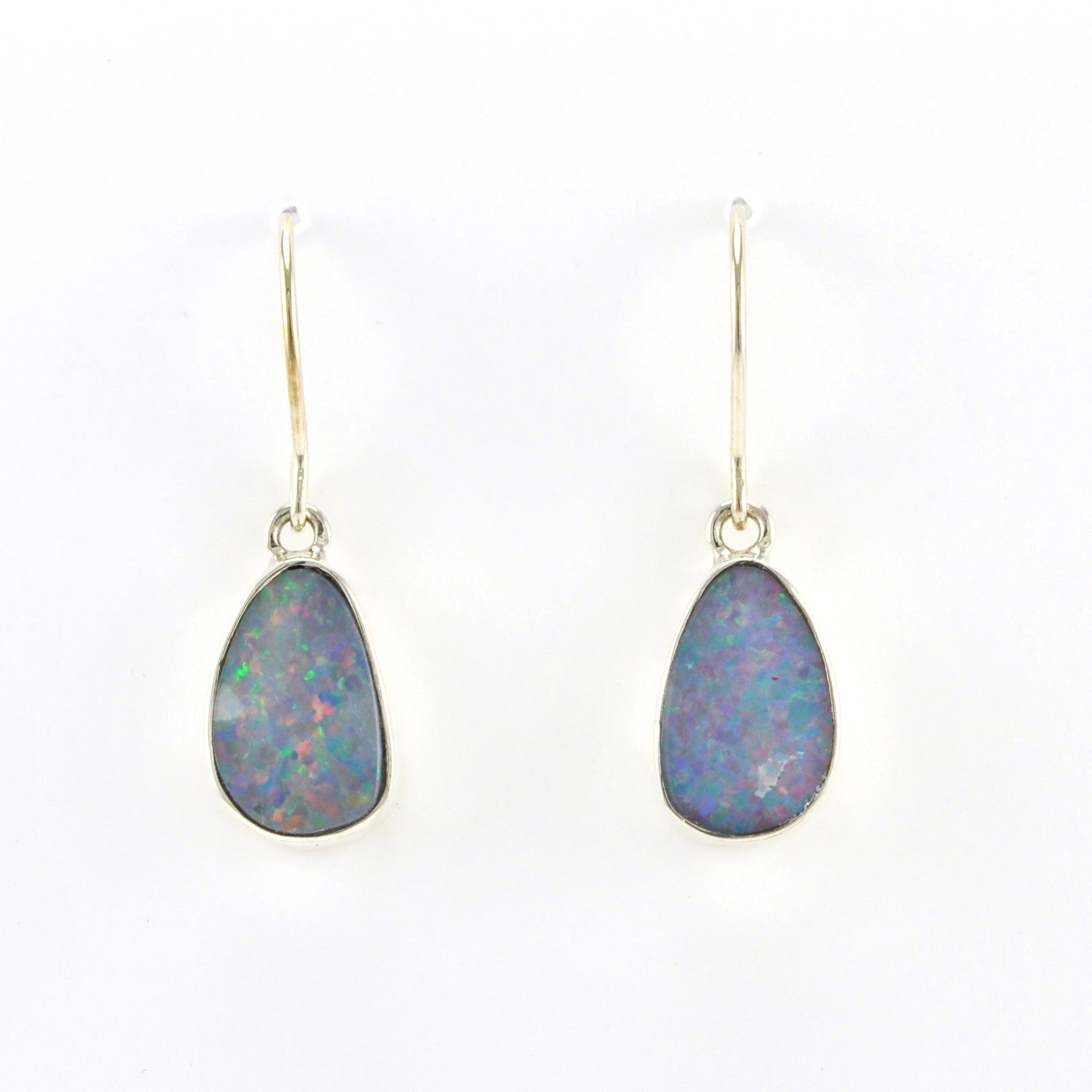 Alt View Sterling Silver Australian Opal Earrings