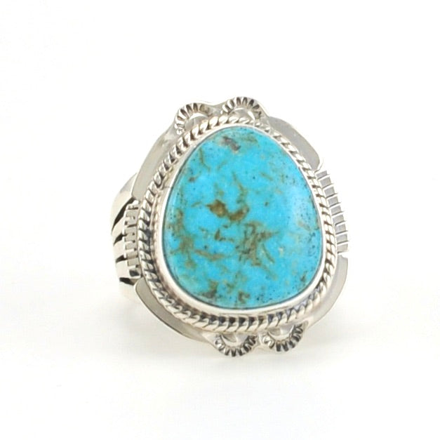 Alt View Sterling Silver Kingman Turquoise Ring Size 7 by Burt and Kathy Francisco