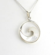 Alt View Sterling Silver Mother of Pearl Wave Necklace