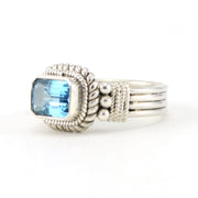 Alt View Sterling Silver Blue Topaz 6x8mm Rectangle Ring