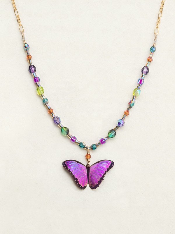 Ultra Violet Bella Butterfly Beaded Necklace