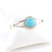 Alt View Sterling Silver Kingman Turquoise Cuff Bracelet by Burt and Kathy Francisco