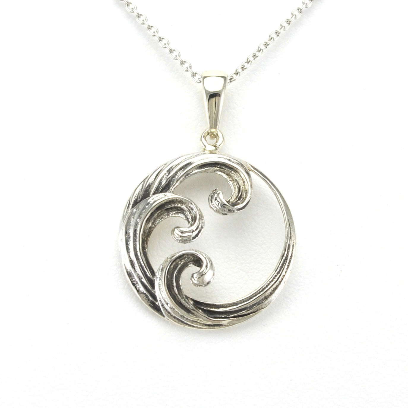 Alt View Sterling Silver Wave Necklace