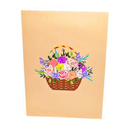 Card Front Flower Basket Pop Up Card