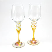 Pair of Gold Wine Glasses