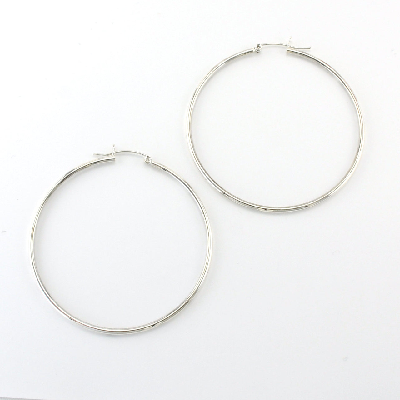 Sterling Silver 2x60mm Hoop Earrings