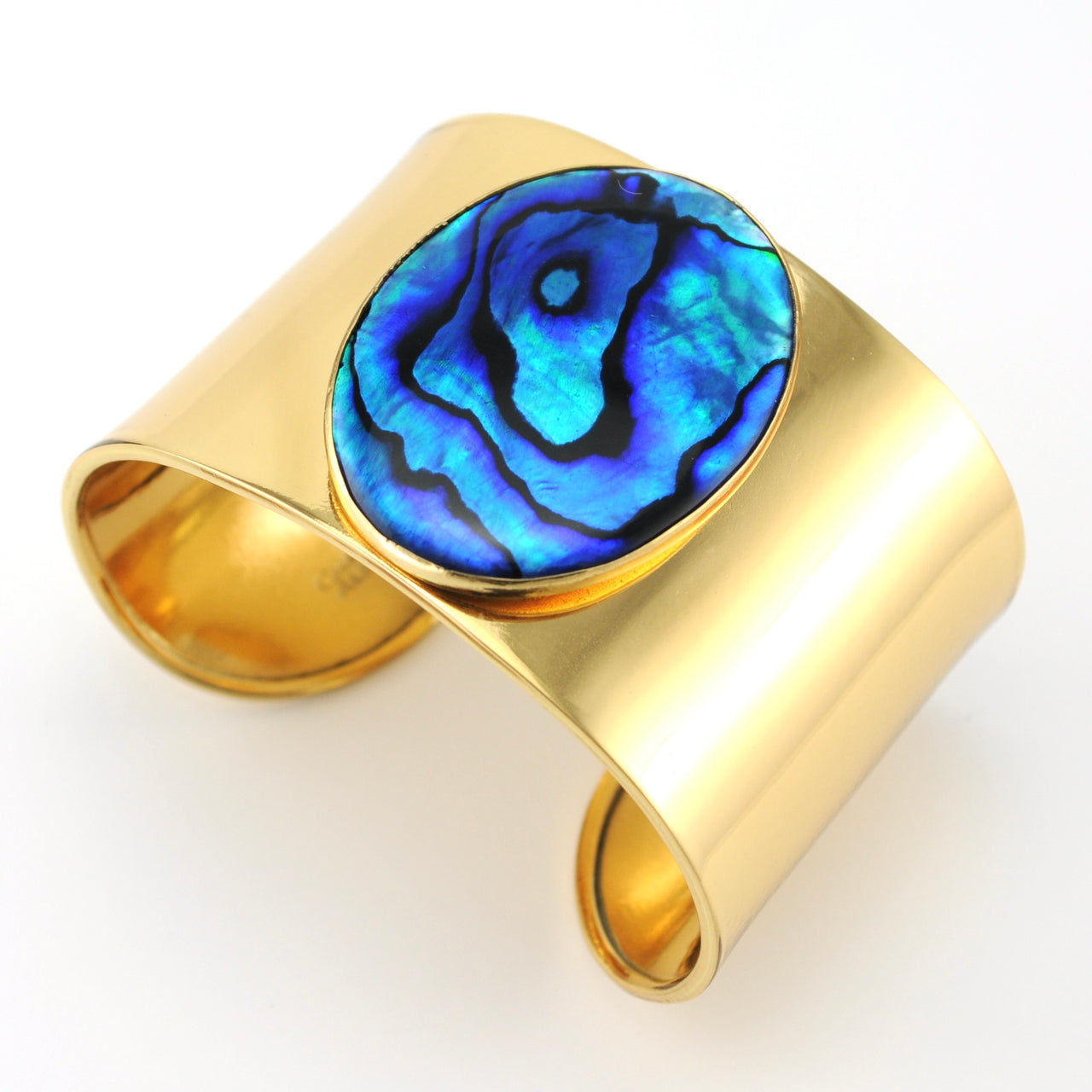 Alchemía Blue Abalone Oval Wide Cuff Bracelet