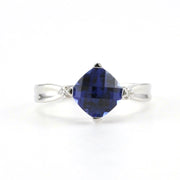 Sterling Silver Created Sapphire 2ct CZ Ring