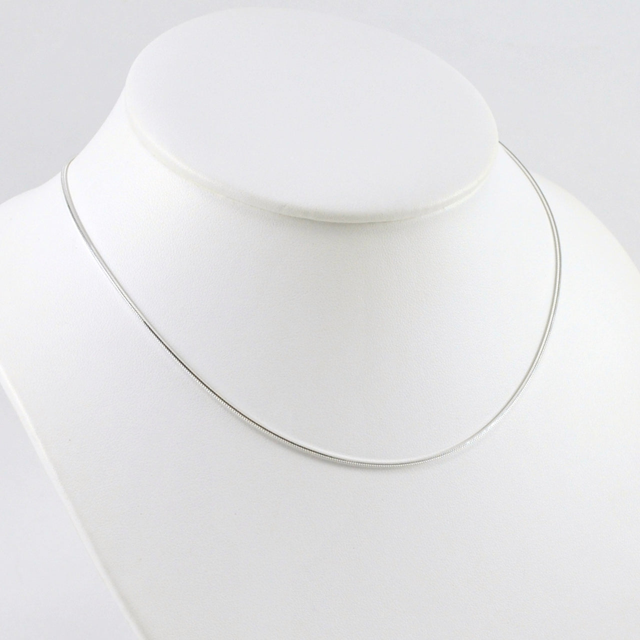 Side View Sterling Silver 16 Inch Diamond Cut Octagonal Snake Chain