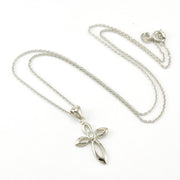 Sterling Silver CZ Cross Necklace