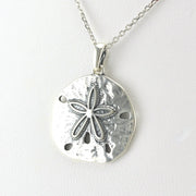 Side View Sterling Silver Sand Dollar Necklace