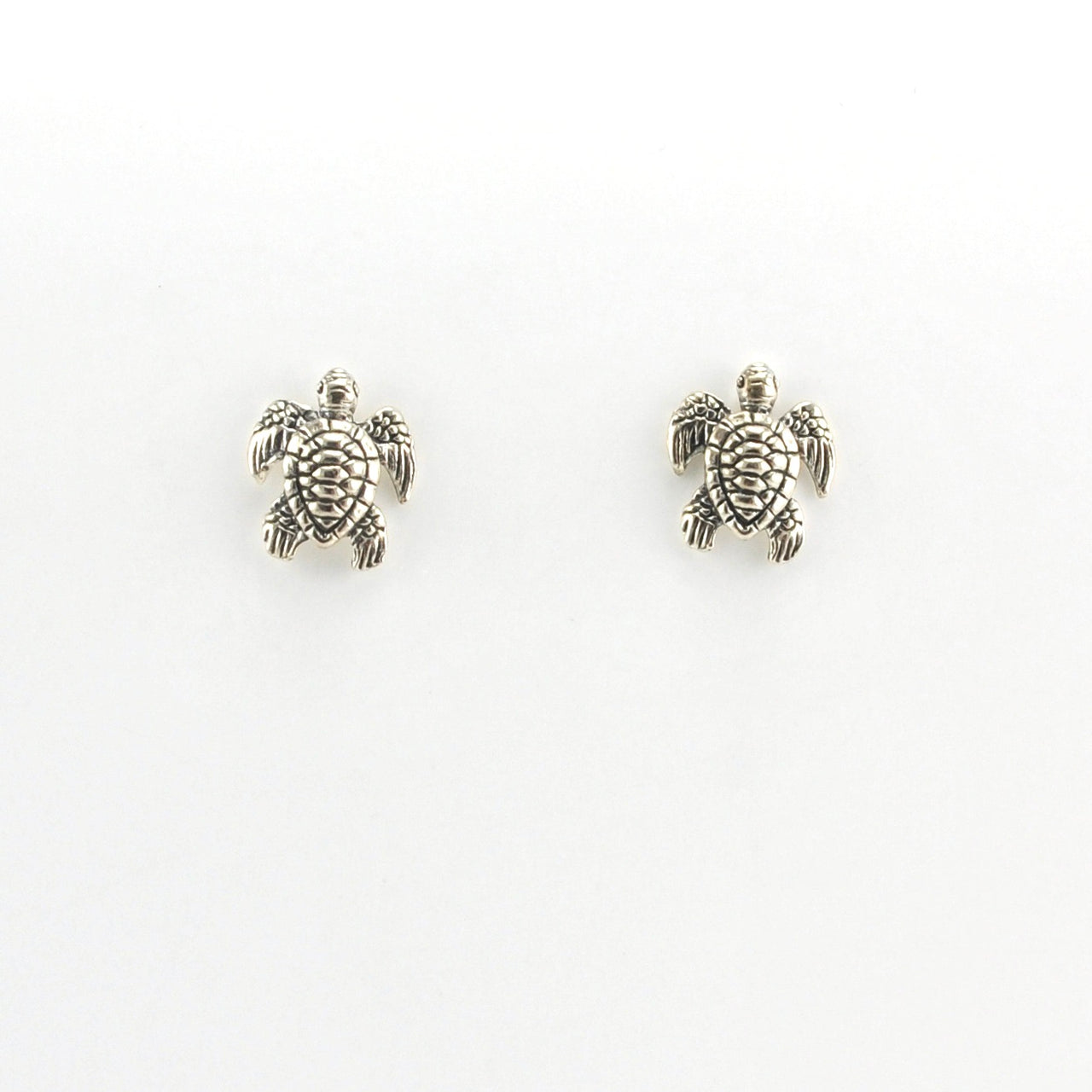 Alt View Sterling Silver Sea Turtle Stud Earrings