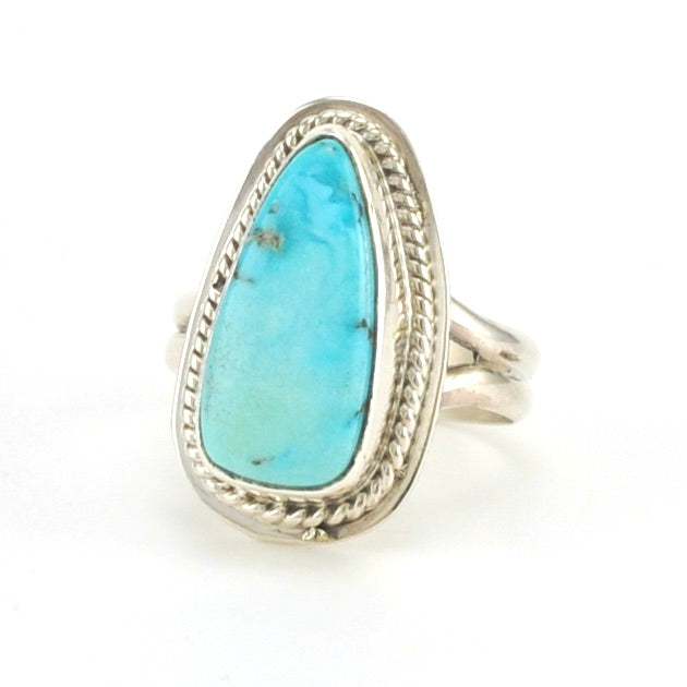 Sterling Silver Kingman Turquoise Ring Size 7 by Lyle Piaso