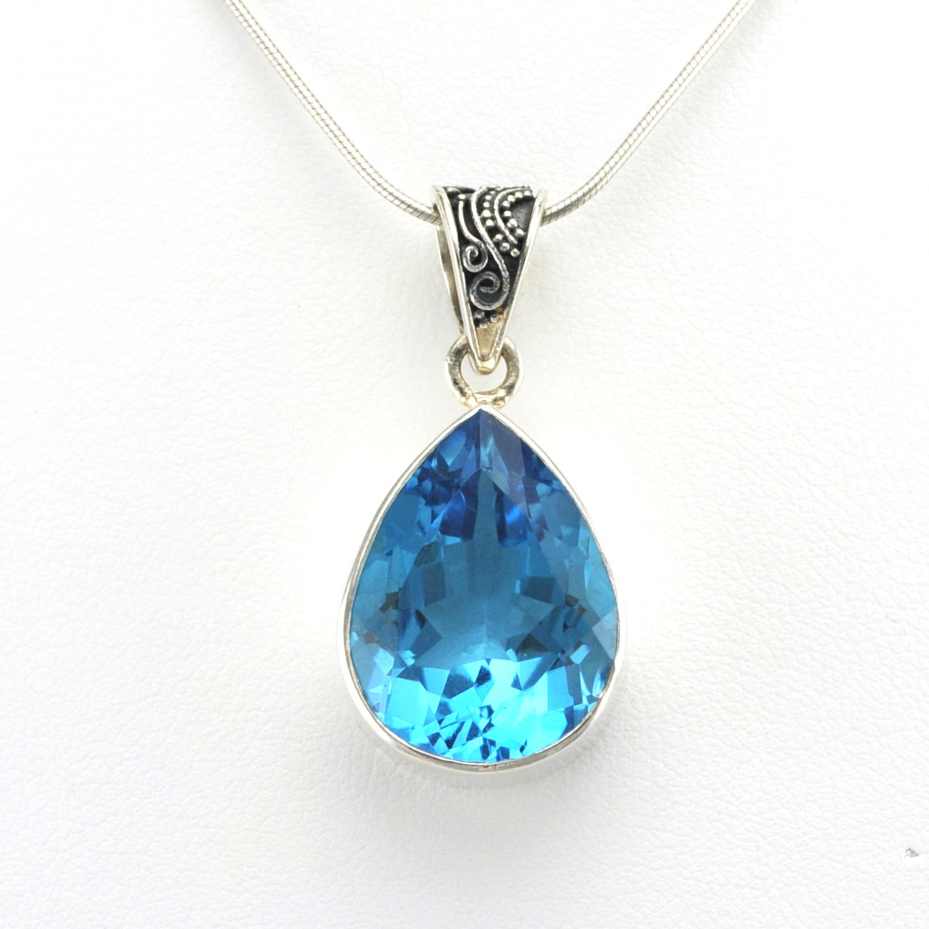 Natural Aquamarine, Blue orders Topaz Pendant 1 5/8