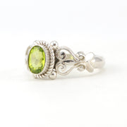 ALt View Sterling Silver Peridot 5x7mm Oval Ring