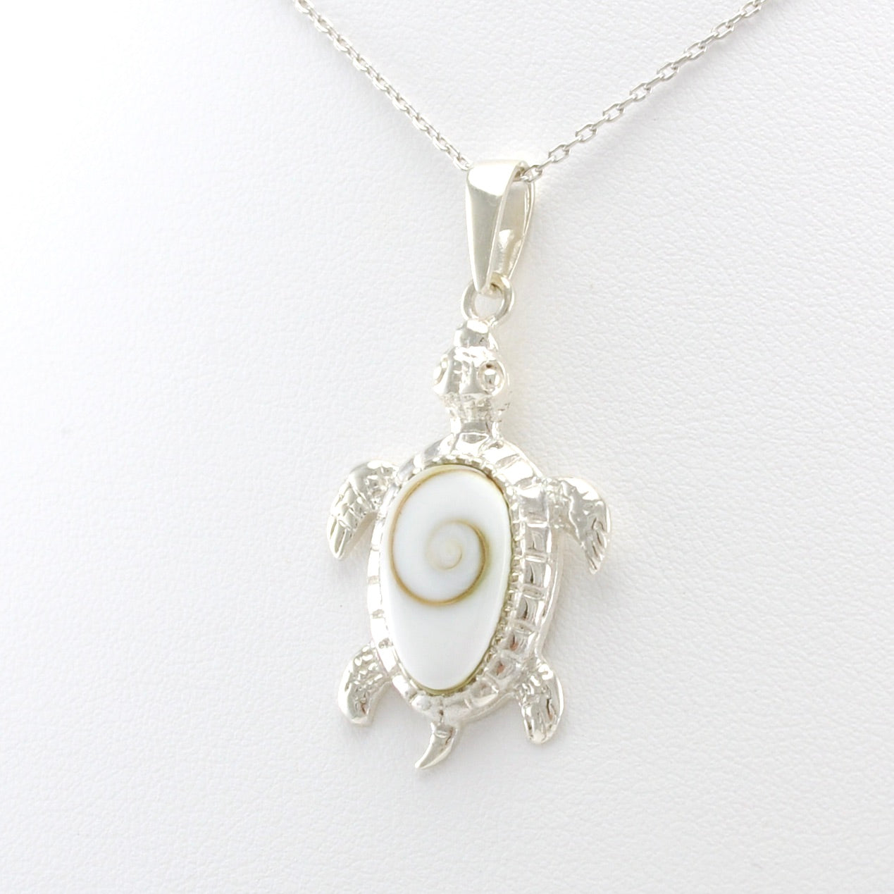 Sterling Silver Shiva Shell Turtle Necklace