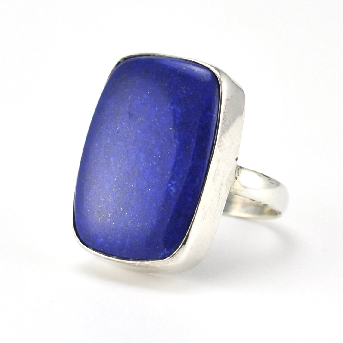 Sterling Silver Lapis 16x23mm Rectangle Ring