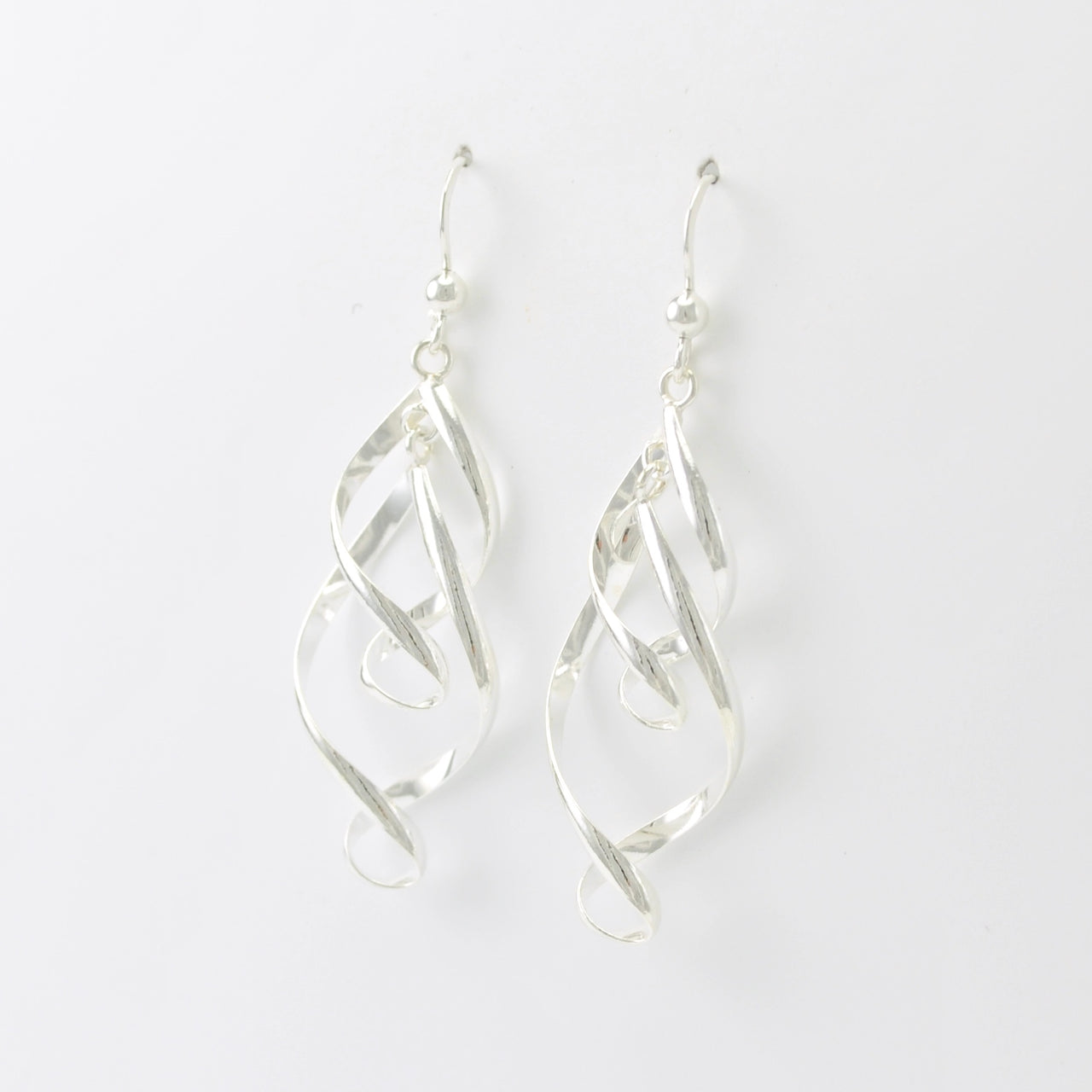 Sterling Silver Double Twist Dangle Earrings