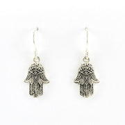 Alt View Sterling Silver Hamsa Dangle Earrings