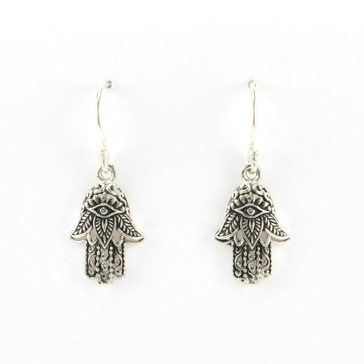 Alt View Sterling Silver Hamsa Dangle Earrings
