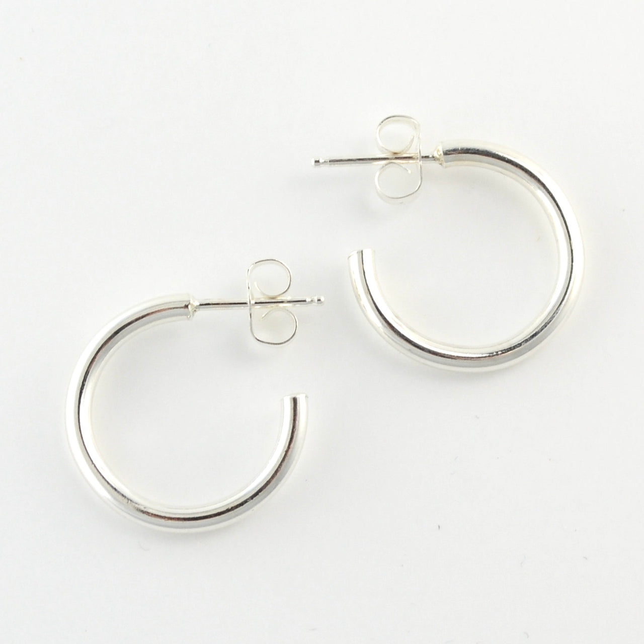 Sterling Silver 2x18mm Heavy Circle Post Hoop