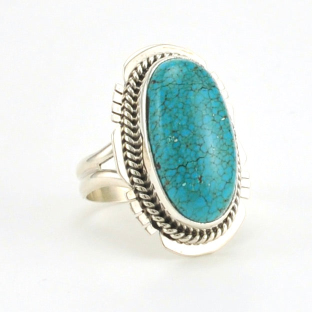 Alt View Sterling Silver Blue Diamond Turquoise Ring Size 7 by Lucy Jake